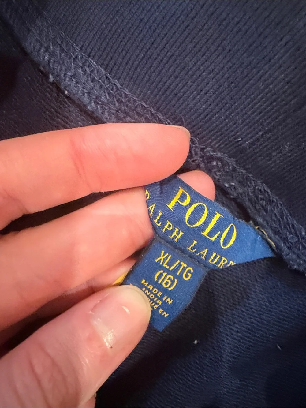Ralph Lauren XL Navy Girls' Slim Joggers with Polo Logo